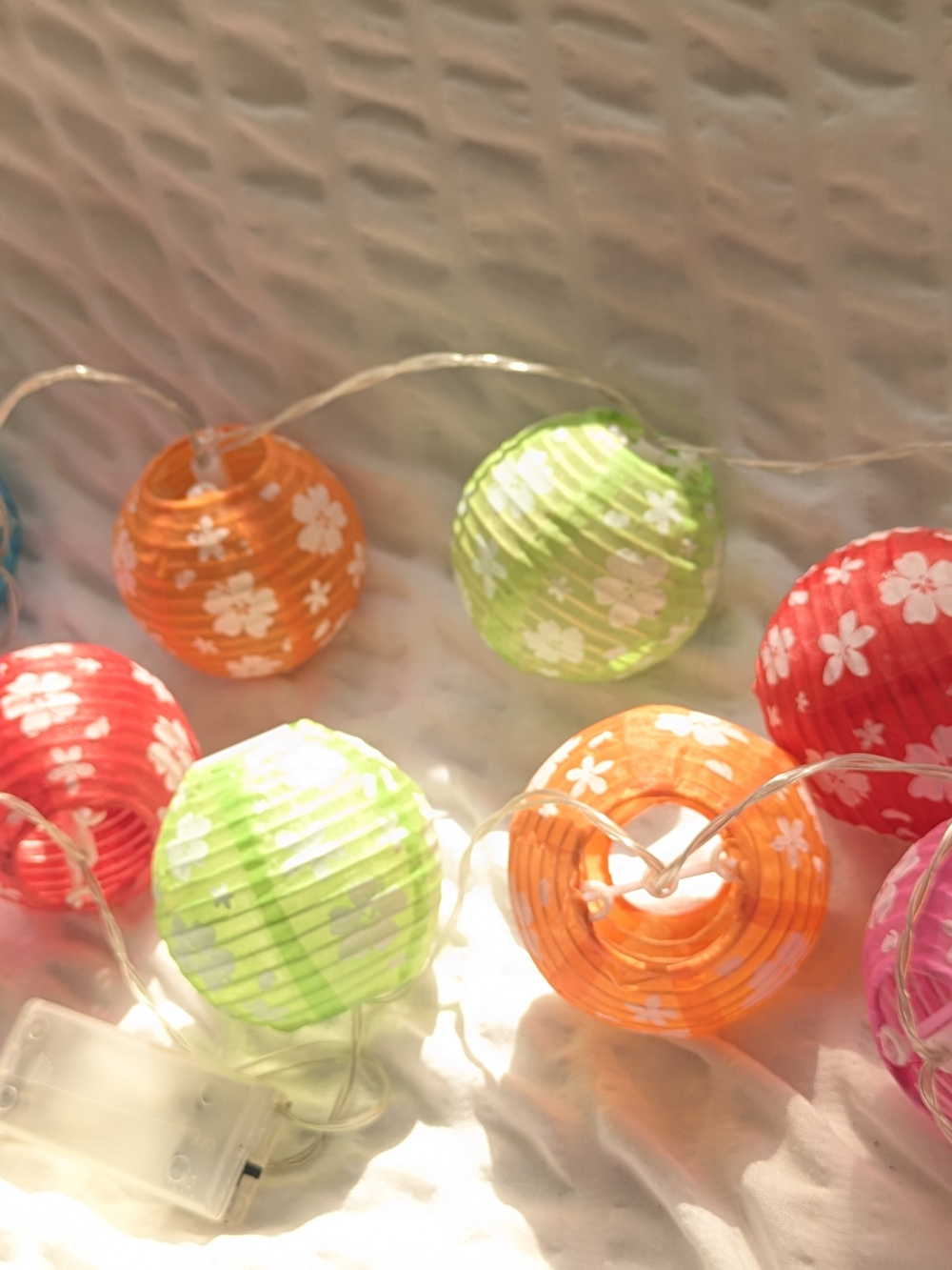 Colorful Floral Lantern String Lights - Multicolor